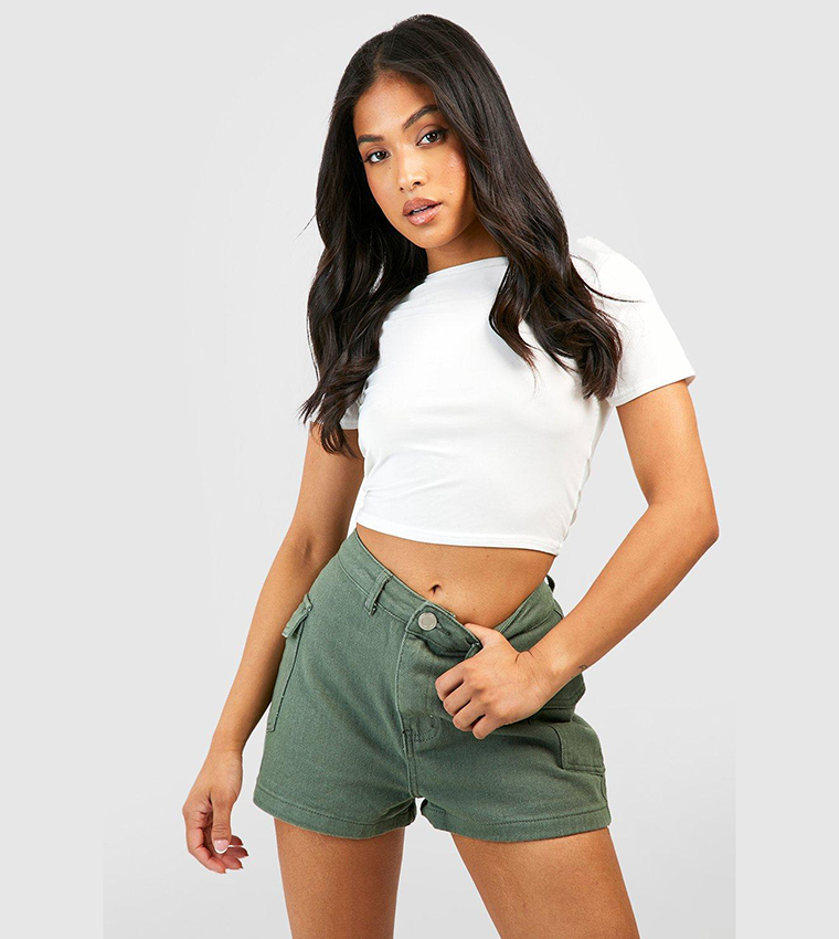 Buy Boohoo Outlet Cargo Pocket Detail Shorts In Khaki 6thStreet UAE