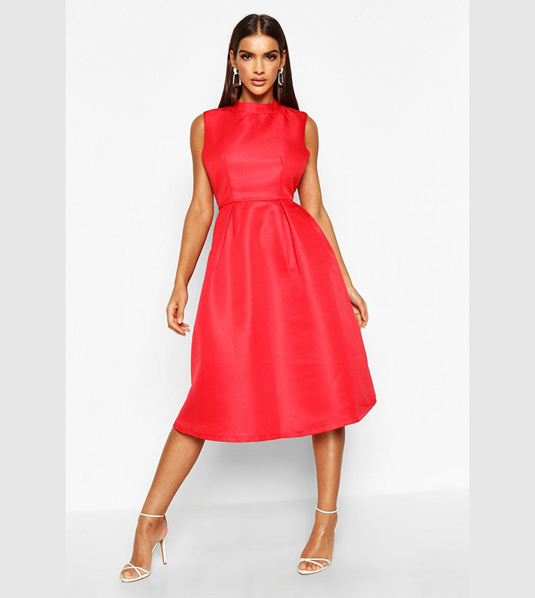 Buy Boohoo Boutique High Neck Prom Dress In Nude 6thStreet Bahrain