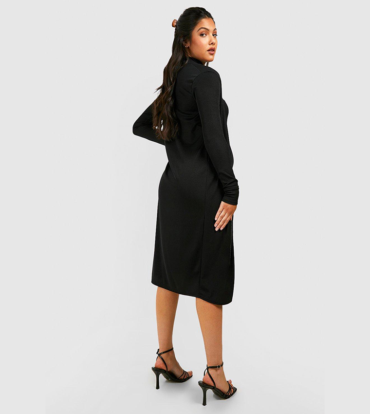 ribbed midi dress and duster set Chocolate Ribbed Midi Dress And Duster Set