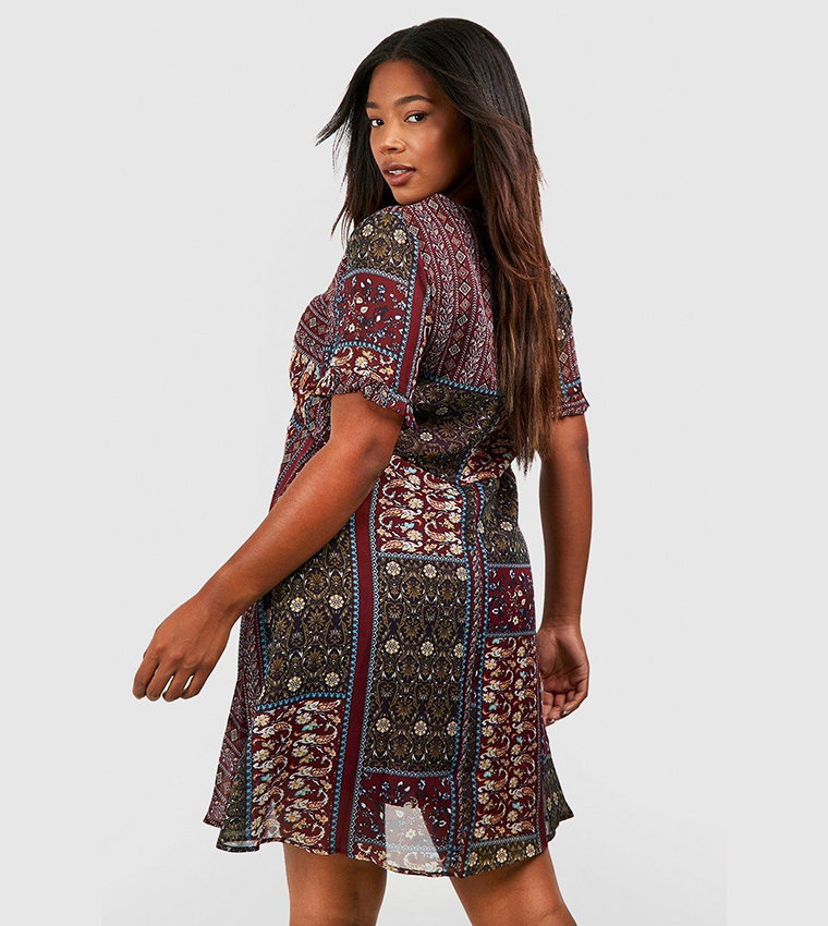 Boohoo bohemian dress best sale