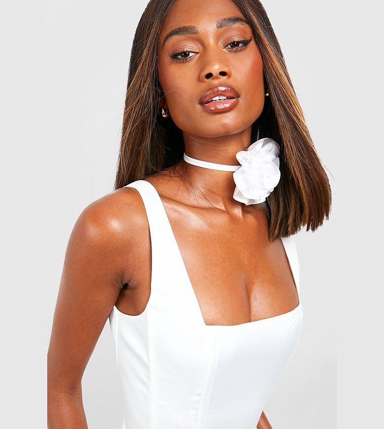 Satin Square Neck Corset Top