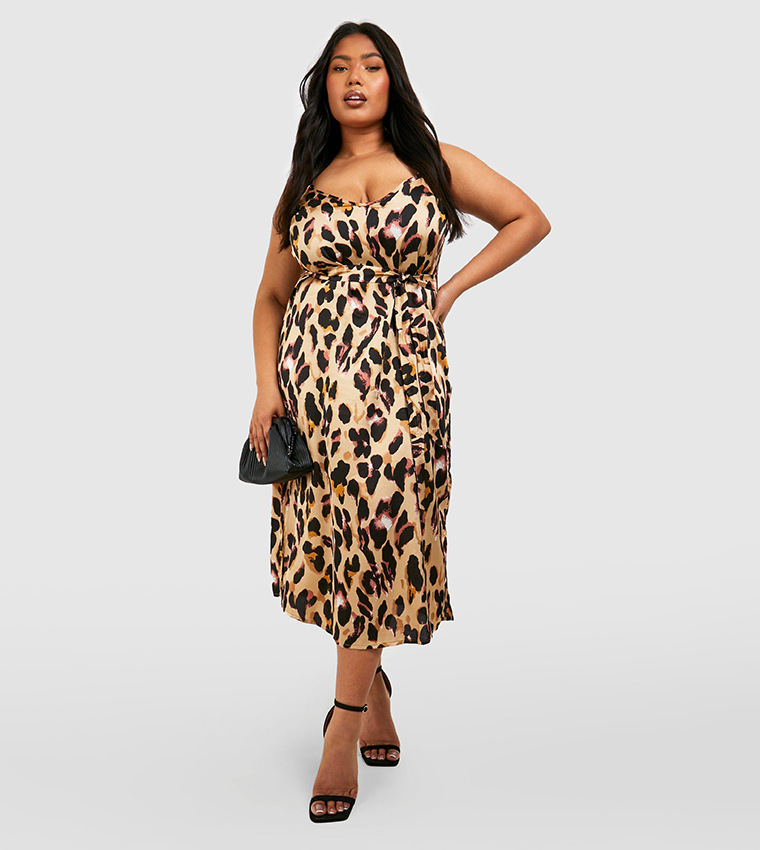 Strappy leopard clearance dress