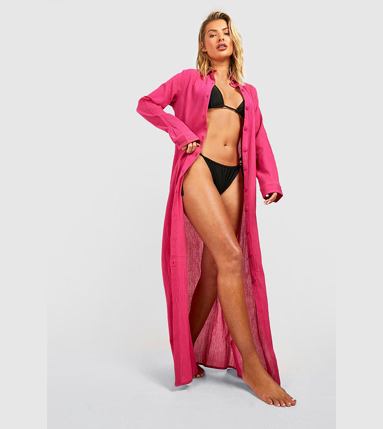 Cheesecloth Maxi Beach Cover Up Shirt