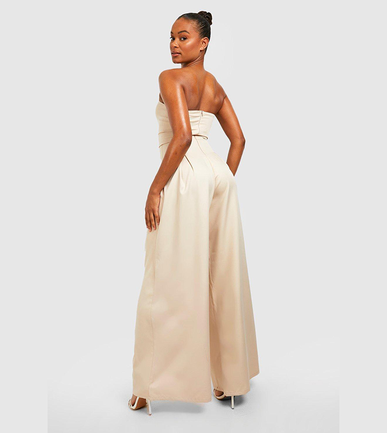 Tall Tailored Bandeau Wide Leg Jumpsuit