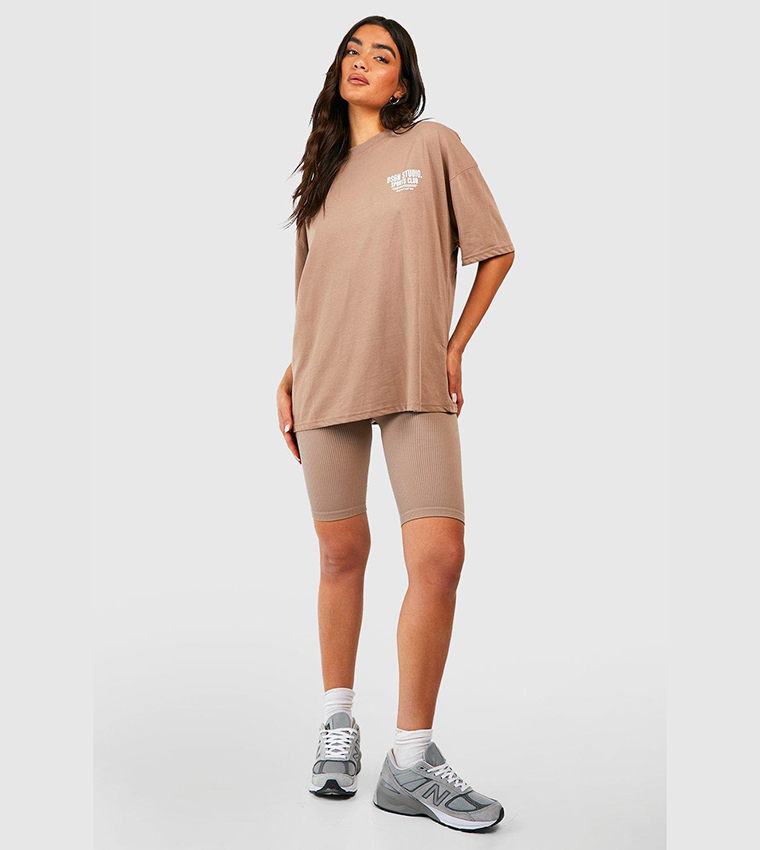 Sports Club Slogan Oversized T-Shirt