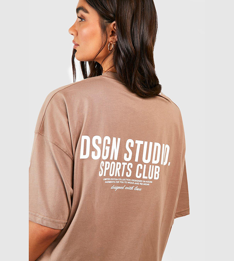 Sports Club Slogan Oversized T-Shirt