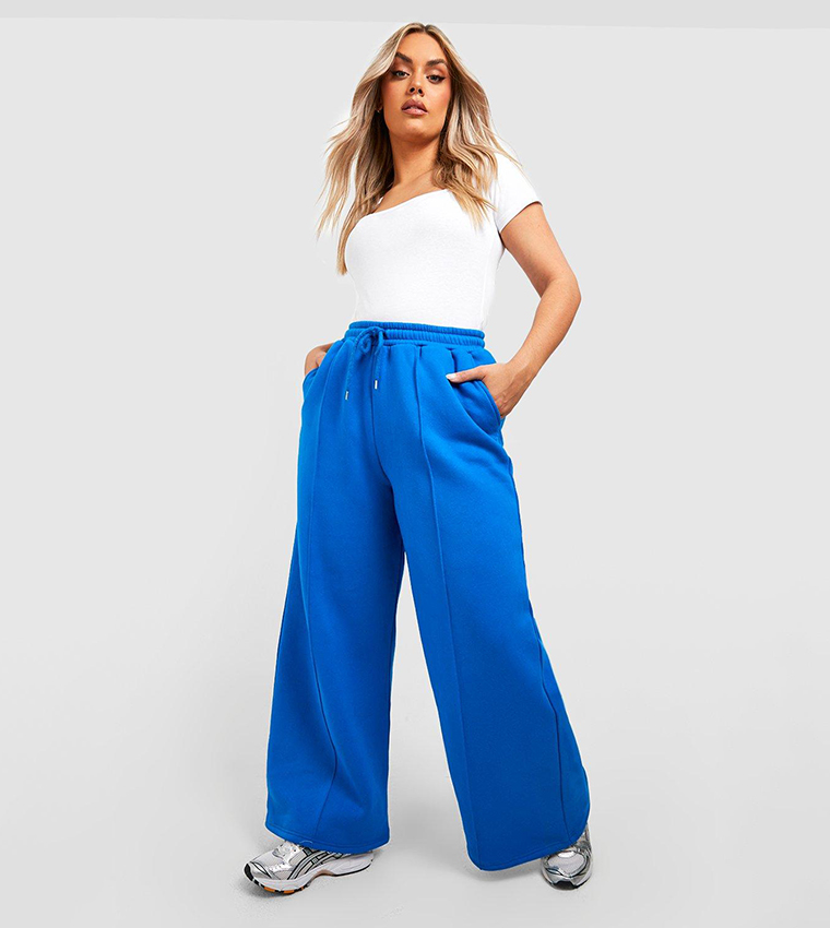 Blue wide leg joggers