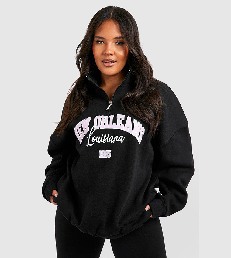 Boohoo Half Zip Hoodie Oversized Buy Boohoo Oversized Varsity Half