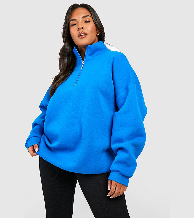 Plus size half zip sweatshirt best sale