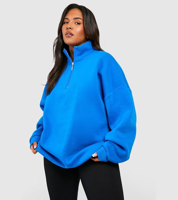 Oversized half zip clearance sweatshirt