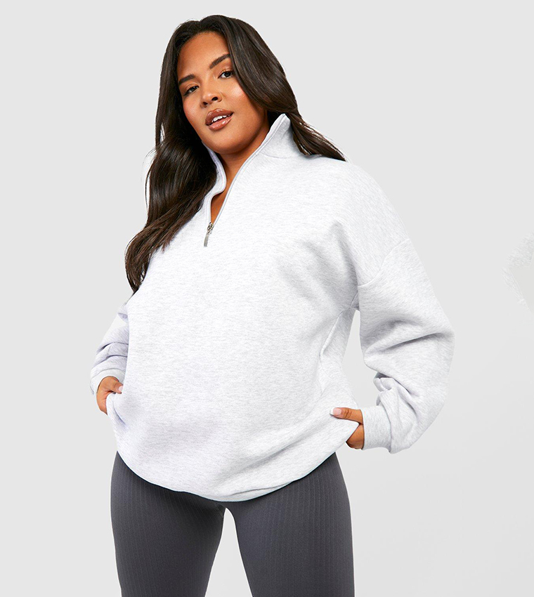 Oversized half hotsell zip sweatshirt