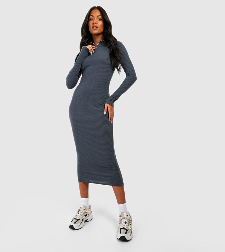 Long sleeve shop ribbed dress