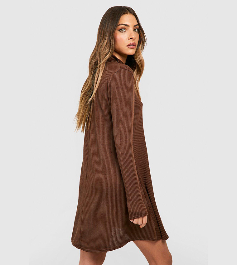 chocolate brown swing dress A-Line Swing Dress – Dahlia: The Boutique main image 1