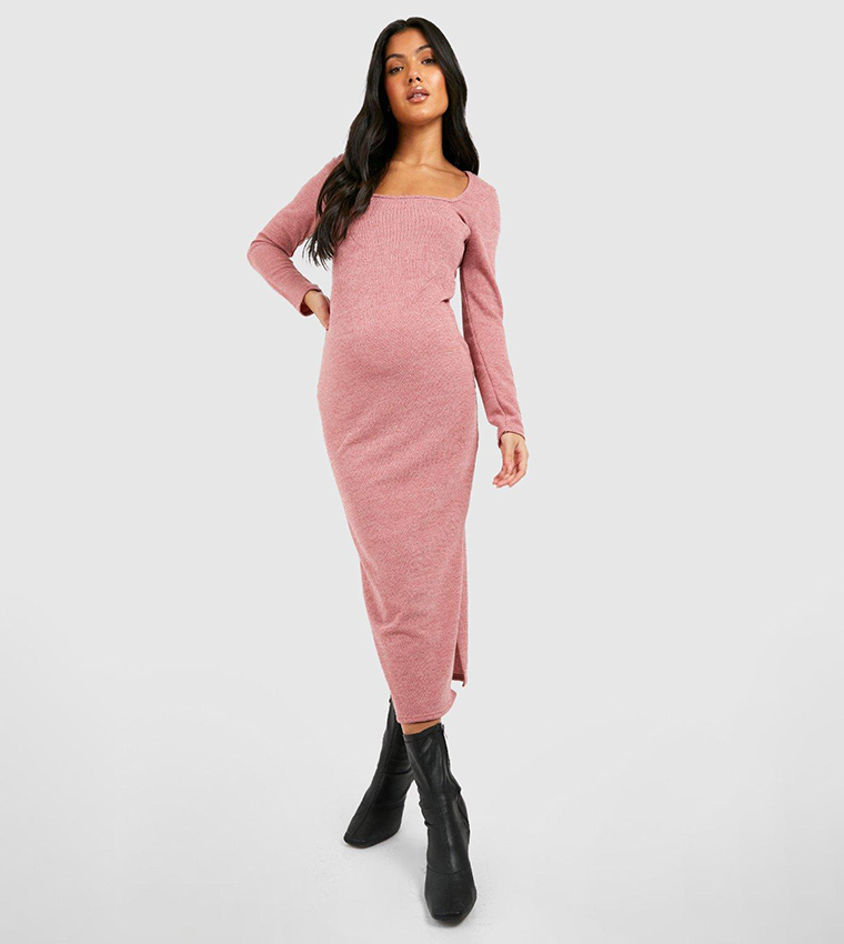 Pink knitted cheap jumper dress