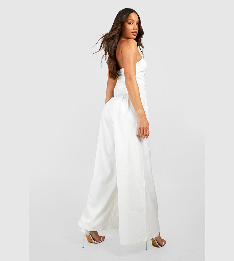 Plunge Lace Wide Leg Jumpsuit