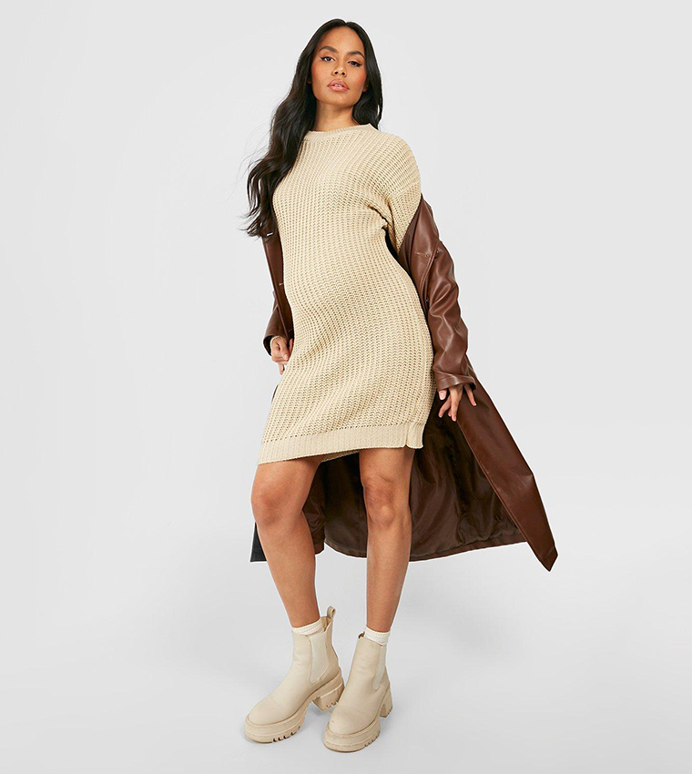 Beige jumper outlet dresses