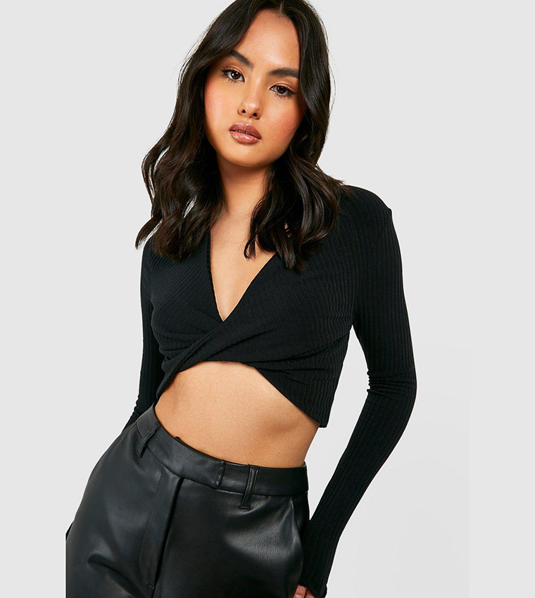 Twist front crop jumper hotsell