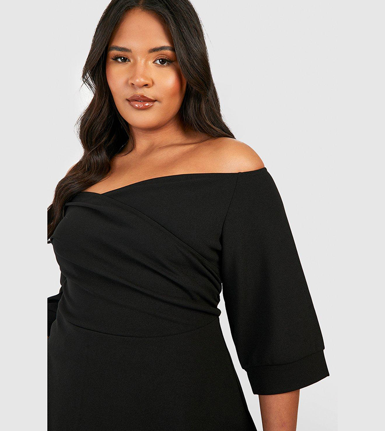 Scuba Bardot Peplum Top