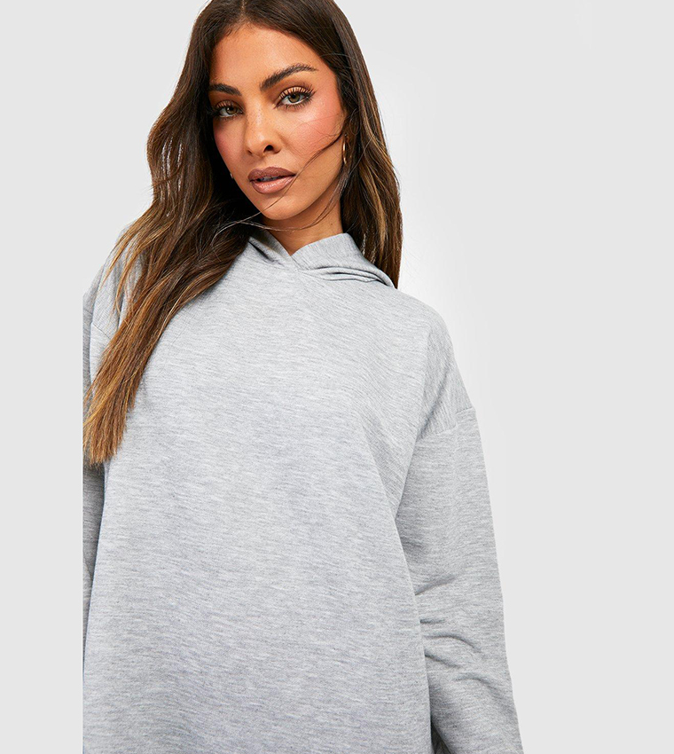 Sweat Pull Boohoo Gris Femme Taille L - Coton Doux Avec Logo Imprimé