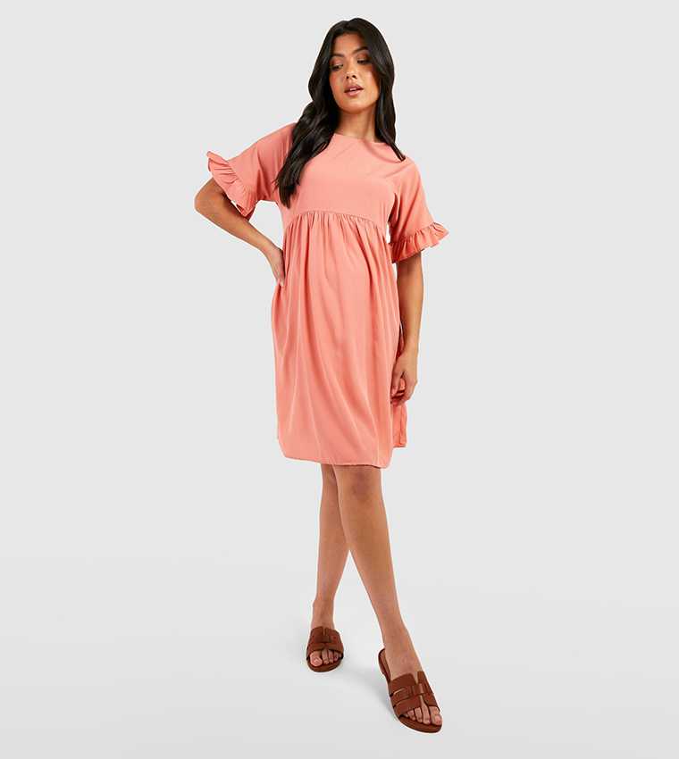 Frill sleeve best sale smock dress