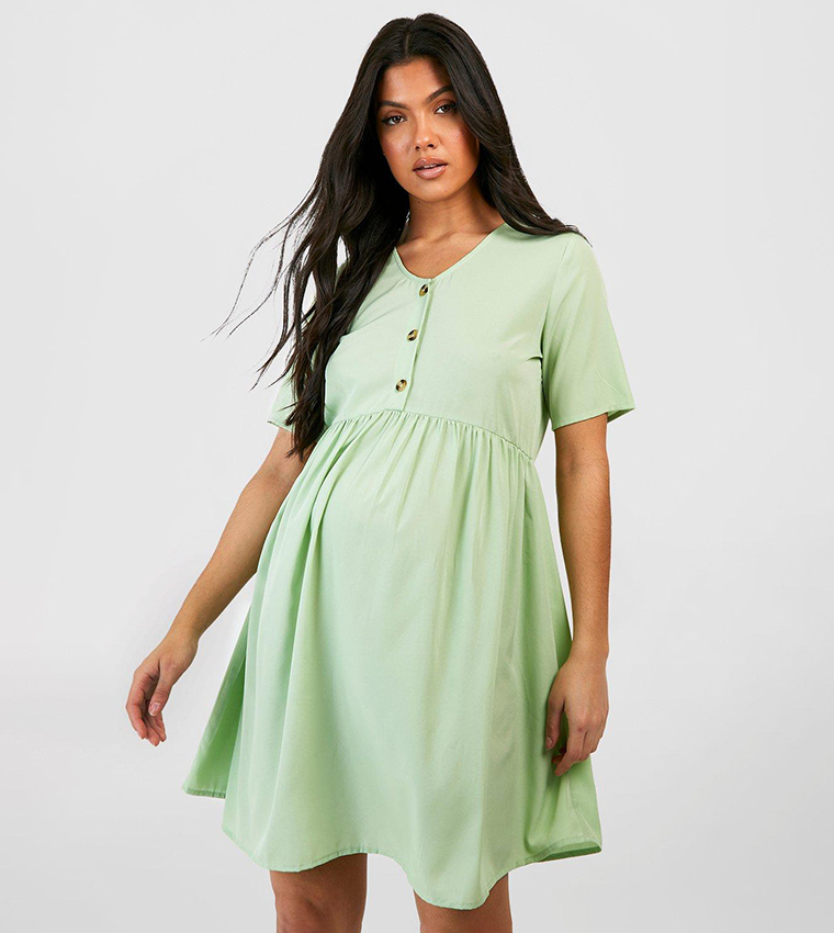 Button down maternity on sale dress