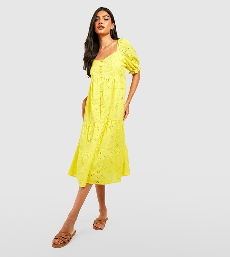 Knee length yellow dress hotsell