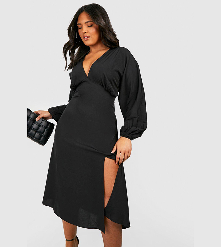 Boohoo black plus size orders dress