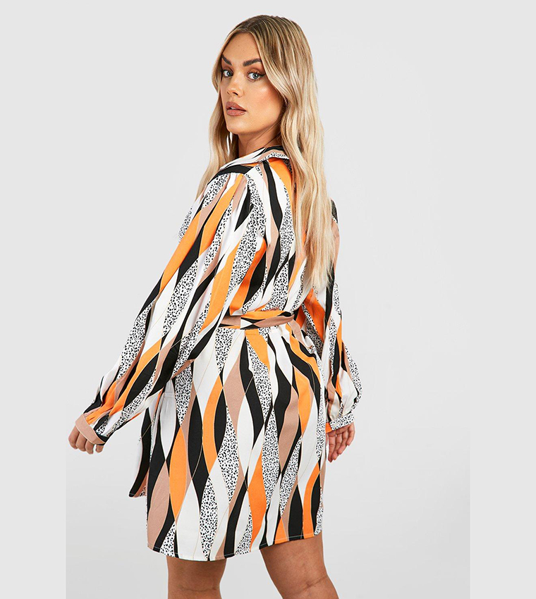 Buy Boohoo The Printed Shirt Dress In Black