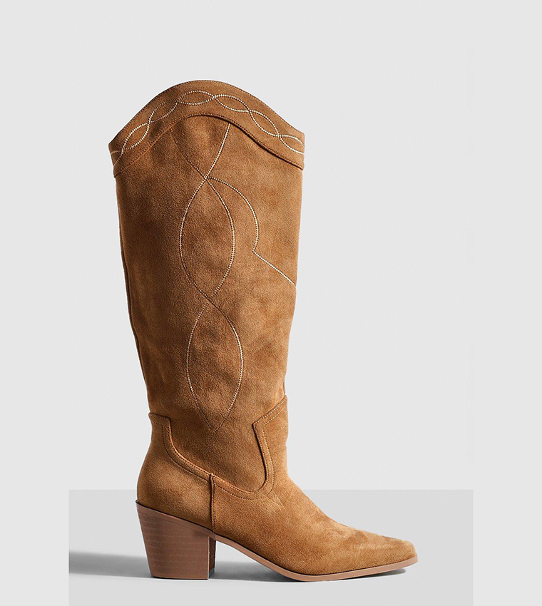 Knee high boots tan suede hotsell