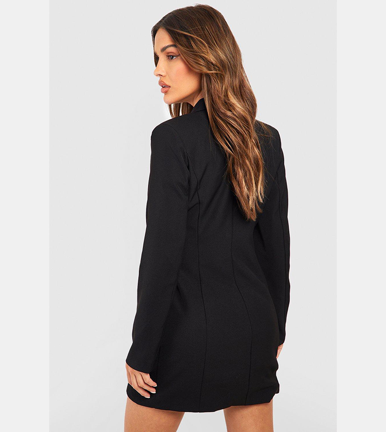 Black plunge blazer store dress