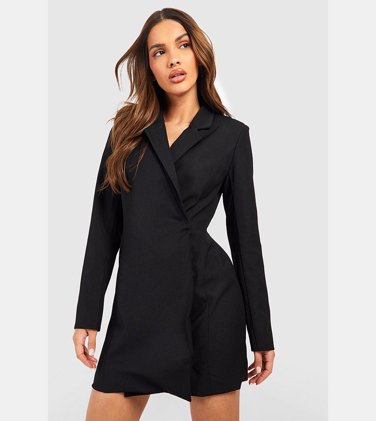 Black plunge sales blazer dress