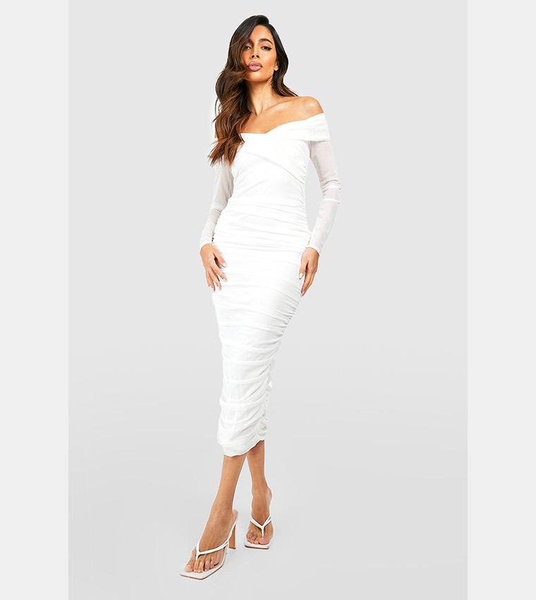 white bodycon midaxi dress Annabel Bodycon Maxi Dress White