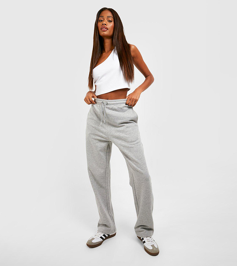 Grey straight leg fashion joggers