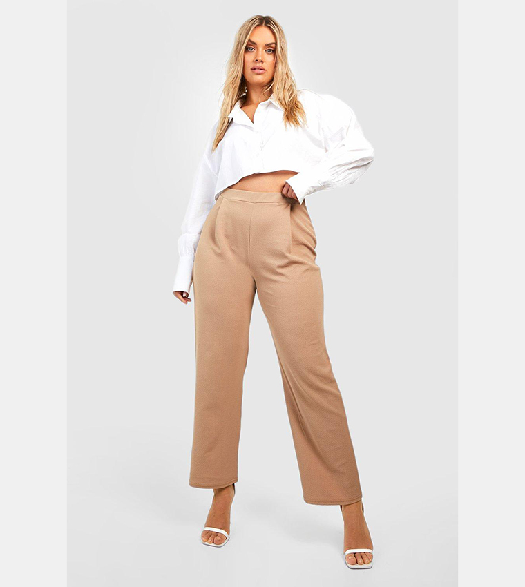 Buy Boohoo Basic Jersey Tailored Trousers In Camel 6thStreet UAE
