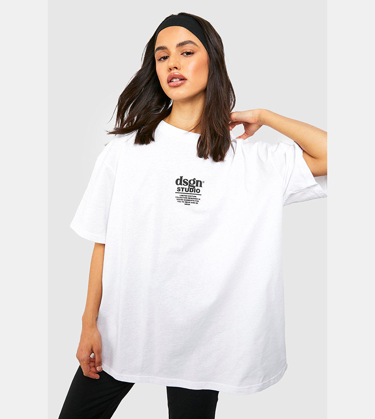 Oversized white 2025 t shirt womens