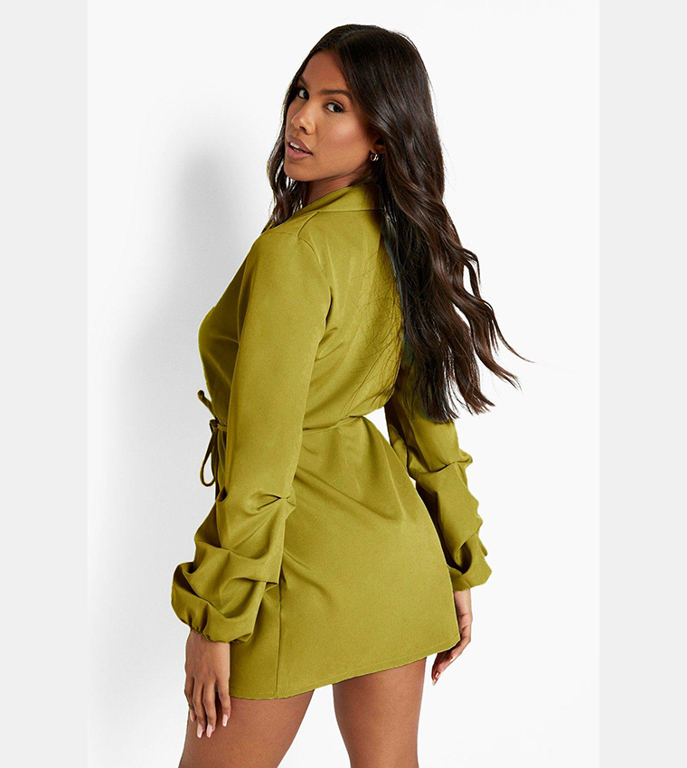 boohoo olive dress