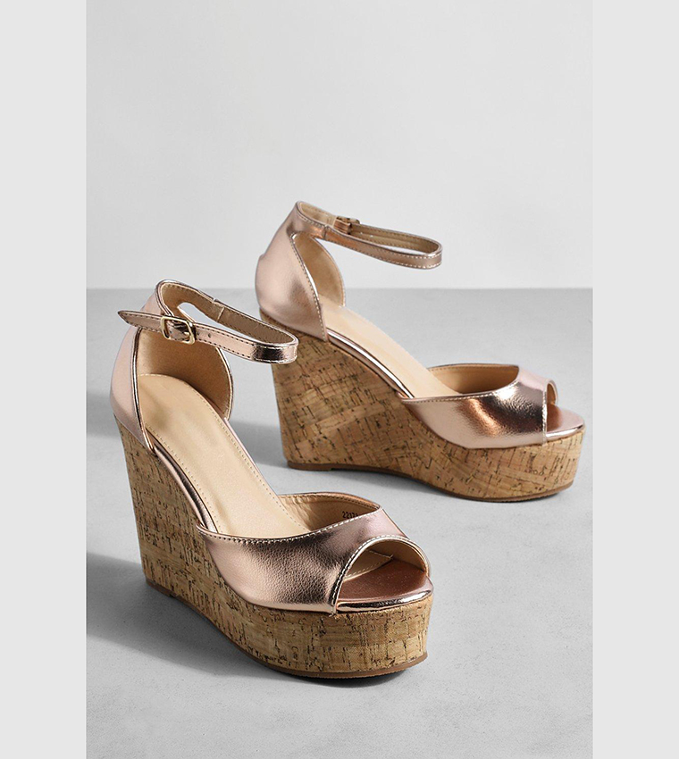 Rose gold closed toe on sale wedges