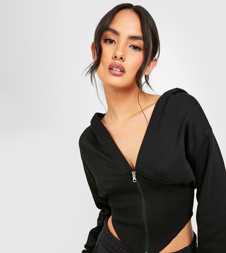 Boohoo corset hoodie sale