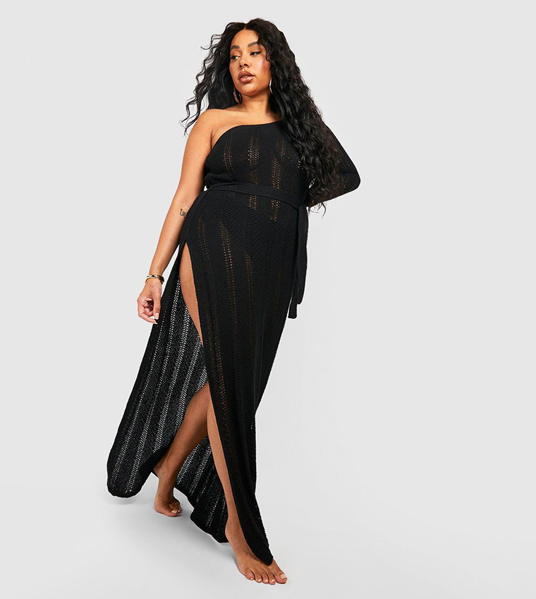 white christmas dresses One Shoulder Crochet Maxi – Riot Nation main image 0