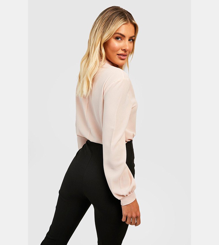 Pussy Bow Neck Woven Top