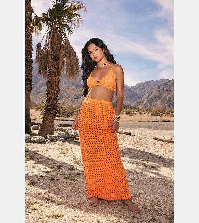 Orange 2024 skirt maxi