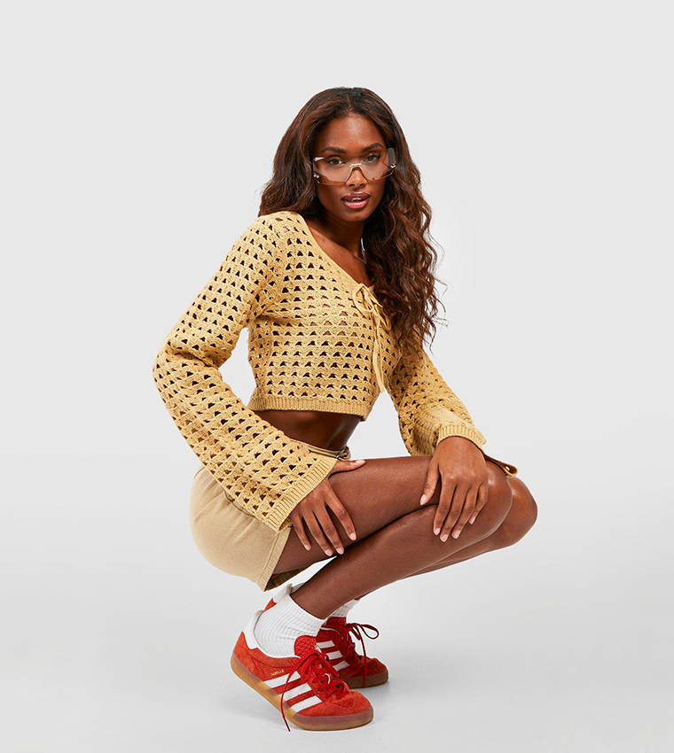 Crochet Lace Up Crop Top