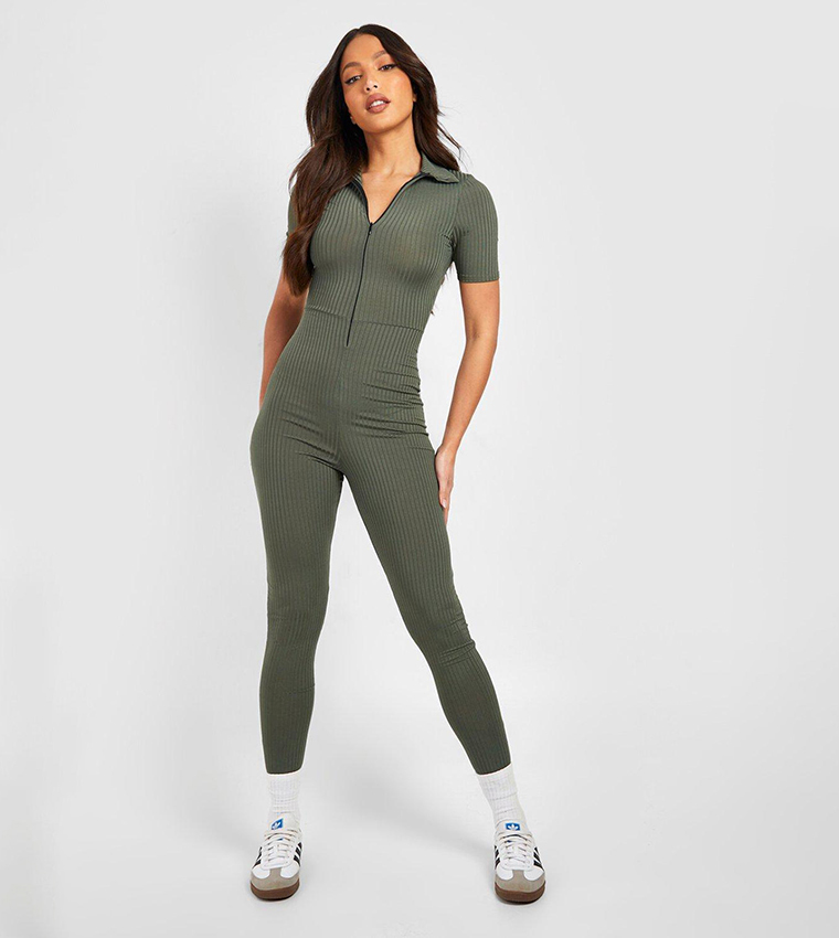 SHORT SLEEVE JUMPSUIT - Khaki