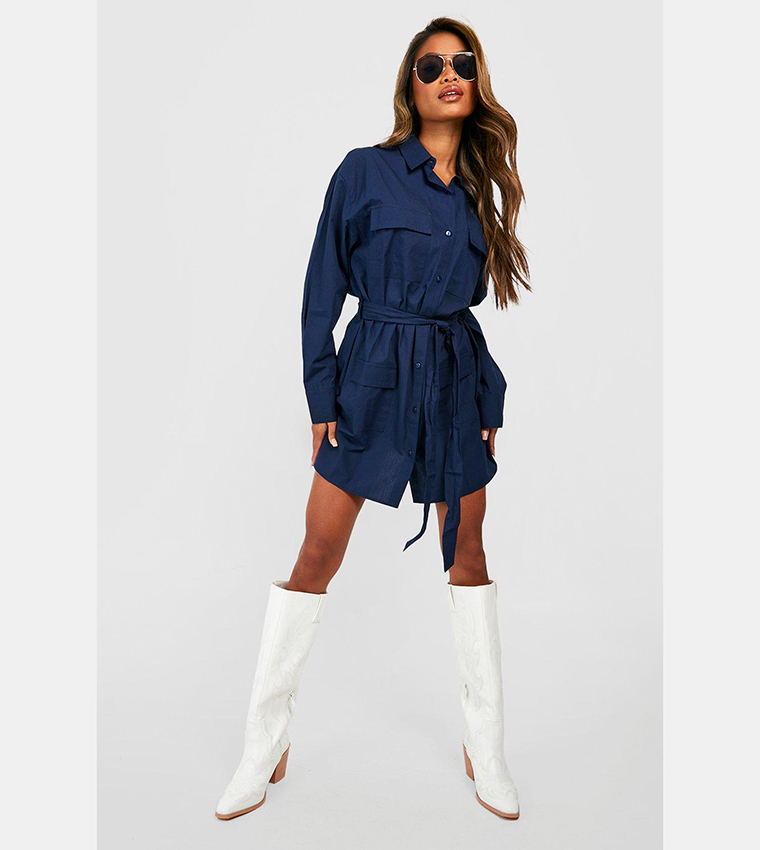 Utility Tie Shirt Dress main image 1