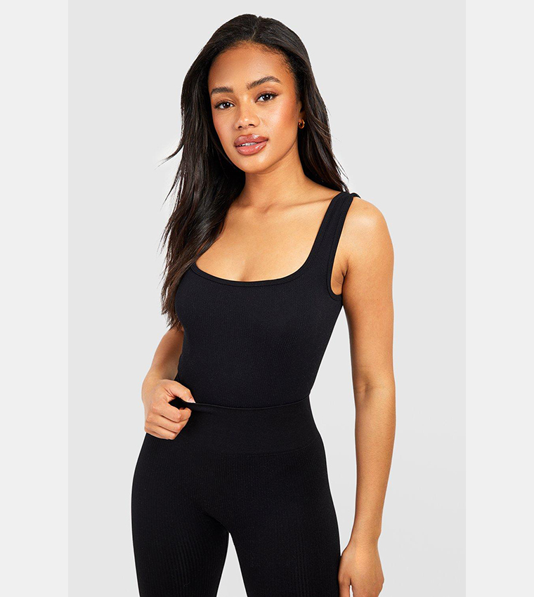 Seamless Contour Ribbed Square Neck Bodysuit