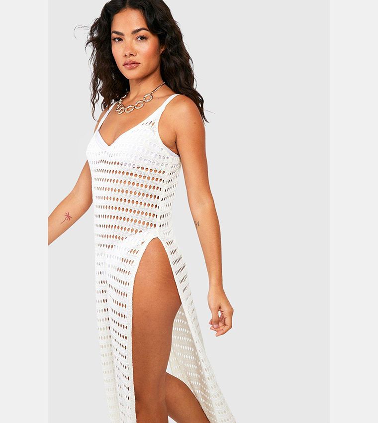 Essentials Tie Cut Out Maxi Beach Dress