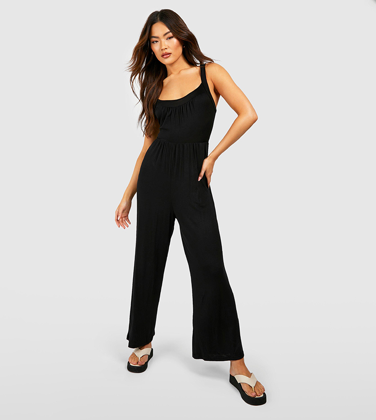 Buy Boohoo Jersey Culotte Jumpsuit In Black 6thStreet Bahrain