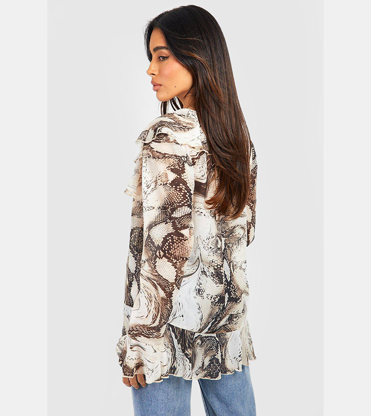 puffer jacket boohoo snake print jacket