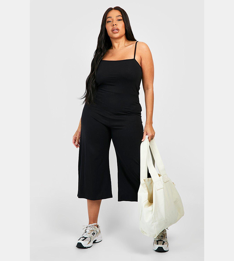Plus Size Jersey Jumpsuits Ladies Buy Boohoo Jersey Basic Culotte