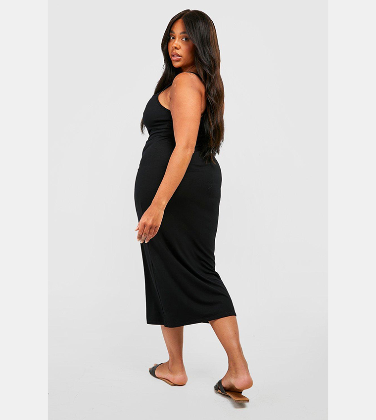 Buy Boohoo Jersey Square Neck Midaxi Dress In Black | 6thstreet Oman